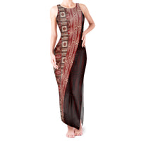 Tonga Fonulei and Ngatu Pattern Tank Maxi Dress LT03 Women Red - Polynesian Pride