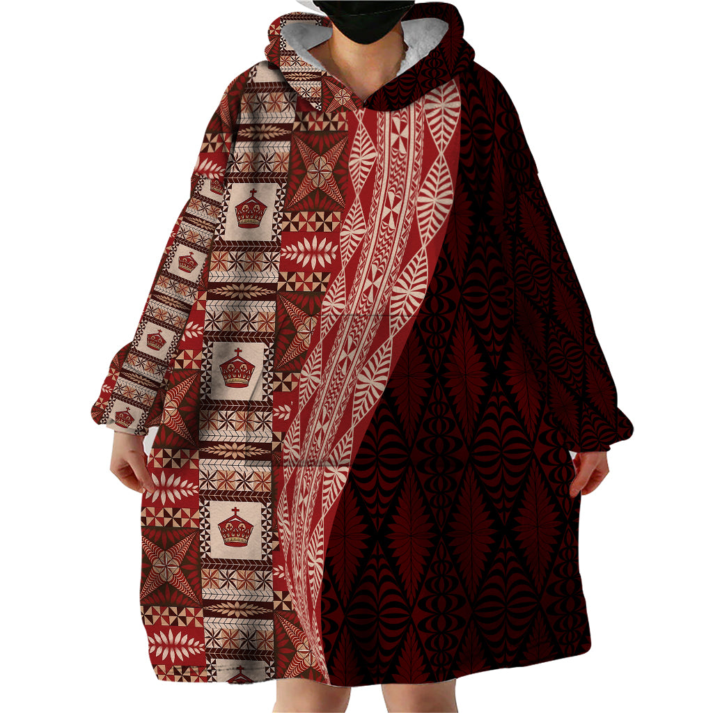 Tonga Fonulei and Ngatu Pattern Wearable Blanket Hoodie LT03 - Polynesian Pride