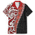 New Zealand Maori Stylized Koru Family Matching Summer Maxi Dress and Hawaiian Shirt LT03 Dad's Shirt - Short Sleeve Red - Polynesian Pride