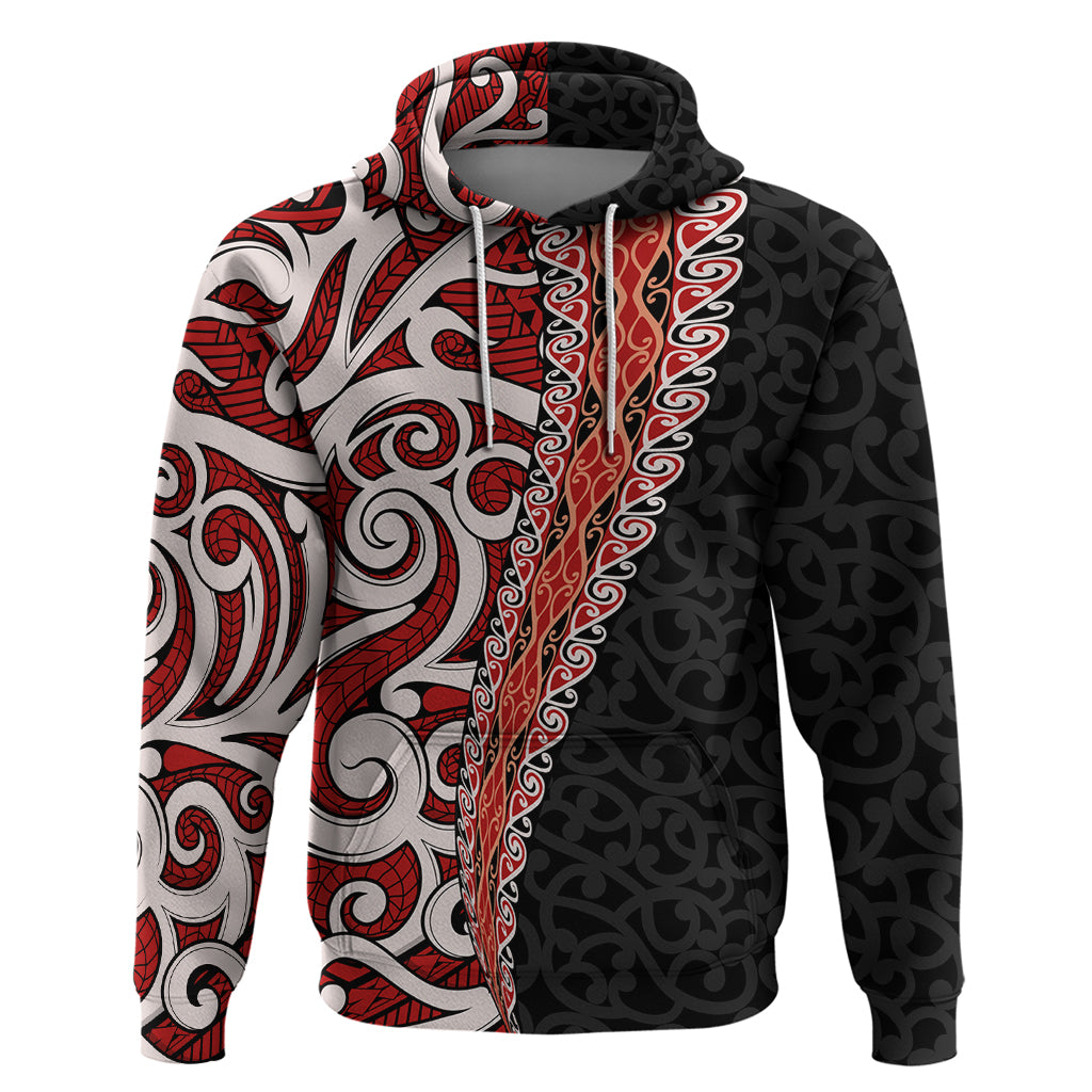 New Zealand Maori Stylized Koru Hoodie LT03 Pullover Hoodie Red - Polynesian Pride