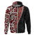 New Zealand Maori Stylized Koru Hoodie LT03 Zip Hoodie Red - Polynesian Pride