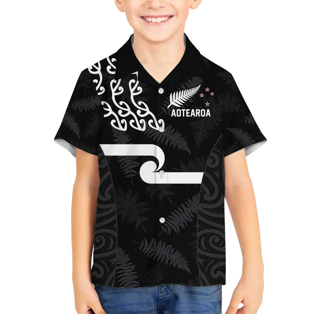 New Zealand Rugby Custom Family Matching Off The Shoulder Long Sleeve Dress and Hawaiian Shirt The Champions Aotearoa