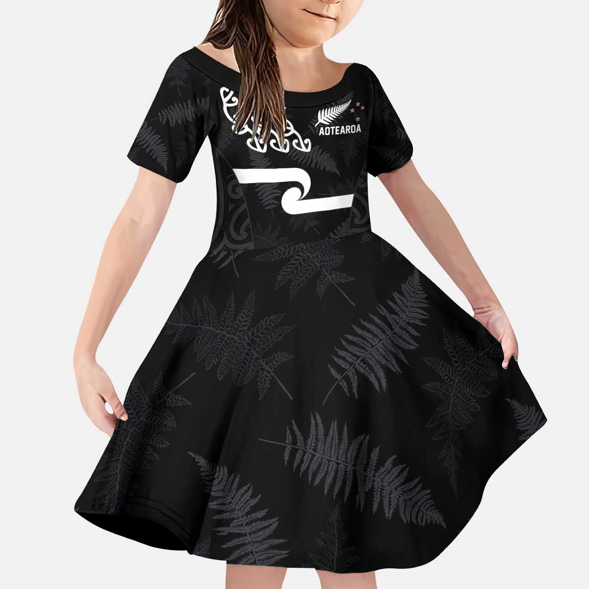 New Zealand Rugby Custom Kid Short Sleeve Dress The Champions Aotearoa