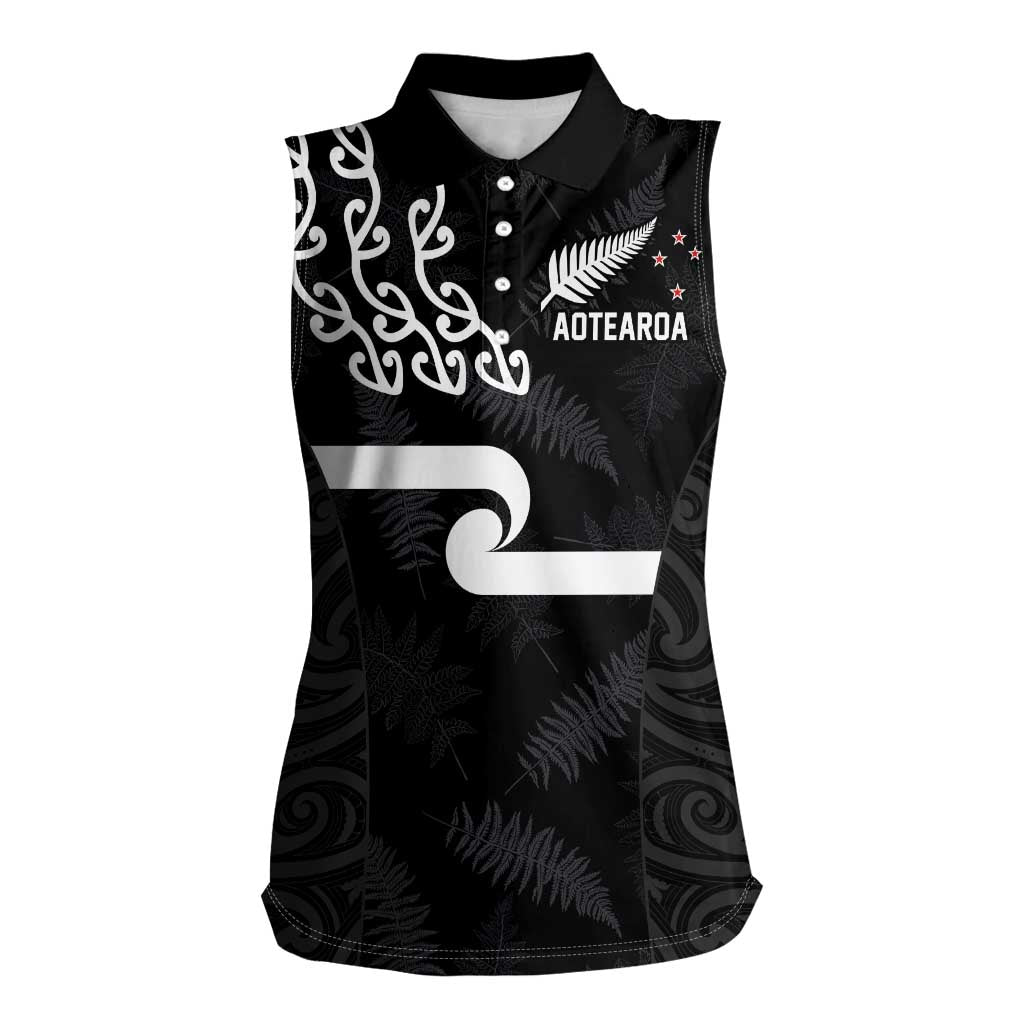New Zealand Rugby Custom Women Sleeveless Polo Shirt The Champions Aotearoa