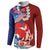 Hawaiian and Japanese Together Button Sweatshirt The Whale and Koi Fish with Hinomaru and Lei