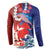 Hawaiian and Japanese Together Button Sweatshirt The Whale and Koi Fish with Hinomaru and Lei