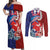 Hawaiian and Japanese Together Couples Matching Off Shoulder Maxi Dress and Long Sleeve Button Shirt The Whale and Koi Fish with Hinomaru and Lei