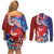 Hawaiian and Japanese Together Couples Matching Off Shoulder Short Dress and Long Sleeve Button Shirt The Whale and Koi Fish with Hinomaru and Lei