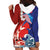 Hawaiian and Japanese Together Hoodie Dress The Whale and Koi Fish with Hinomaru and Lei