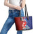 Hawaiian and Japanese Together Leather Tote Bag The Whale and Koi Fish with Hinomaru and Lei