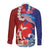 Hawaiian and Japanese Together Long Sleeve Button Shirt The Whale and Koi Fish with Hinomaru and Lei