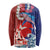 Hawaiian and Japanese Together Long Sleeve Shirt The Whale and Koi Fish with Hinomaru and Lei