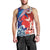 Hawaiian and Japanese Together Men Tank Top The Whale and Koi Fish with Hinomaru and Lei