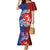 Hawaiian and Japanese Together Mermaid Dress The Whale and Koi Fish with Hinomaru and Lei