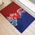 Hawaiian and Japanese Together Rubber Doormat The Whale and Koi Fish with Hinomaru and Lei