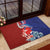 Hawaiian and Japanese Together Rubber Doormat The Whale and Koi Fish with Hinomaru and Lei