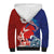 Hawaiian and Japanese Together Sherpa Hoodie The Whale and Koi Fish with Hinomaru and Lei