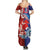 Hawaiian and Japanese Together Summer Maxi Dress The Whale and Koi Fish with Hinomaru and Lei