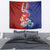 Hawaiian and Japanese Together Tapestry The Whale and Koi Fish with Hinomaru and Lei