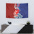 Hawaiian and Japanese Together Tapestry The Whale and Koi Fish with Hinomaru and Lei