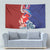 Hawaiian and Japanese Together Tapestry The Whale and Koi Fish with Hinomaru and Lei