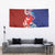 Hawaiian and Japanese Together Tapestry The Whale and Koi Fish with Hinomaru and Lei