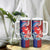 Hawaiian and Japanese Together Tumbler With Handle The Whale and Koi Fish with Hinomaru and Lei