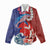 Hawaiian and Japanese Together Women Casual Shirt The Whale and Koi Fish with Hinomaru and Lei