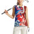 Hawaiian and Japanese Together Women Sleeveless Polo Shirt The Whale and Koi Fish with Hinomaru and Lei