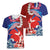 Hawaiian and Japanese Together Women V-Neck T-Shirt The Whale and Koi Fish with Hinomaru and Lei