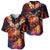 Hawaiian Turtle with Volcanic Eruption Baseball Jersey Hibiscus Lei and Lava Flow an Abstract Texture