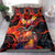 Hawaiian Turtle with Volcanic Eruption Bedding Set Hibiscus Lei and Lava Flow an Abstract Texture