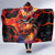 Hawaiian Turtle with Volcanic Eruption Hooded Blanket Hibiscus Lei and Lava Flow an Abstract Texture