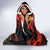 Hawaiian Turtle with Volcanic Eruption Hooded Blanket Hibiscus Lei and Lava Flow an Abstract Texture