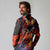 Hawaiian Turtle with Volcanic Eruption Long Sleeve Polo Shirt Hibiscus Lei and Lava Flow an Abstract Texture