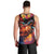 Hawaiian Turtle with Volcanic Eruption Men Tank Top Hibiscus Lei and Lava Flow an Abstract Texture