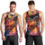 Hawaiian Turtle with Volcanic Eruption Men Tank Top Hibiscus Lei and Lava Flow an Abstract Texture