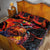 Hawaiian Turtle with Volcanic Eruption Quilt Bed Set Hibiscus Lei and Lava Flow an Abstract Texture