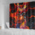 Hawaiian Turtle with Volcanic Eruption Shower Curtain Hibiscus Lei and Lava Flow an Abstract Texture