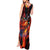 Hawaiian Turtle with Volcanic Eruption Tank Maxi Dress Hibiscus Lei and Lava Flow an Abstract Texture