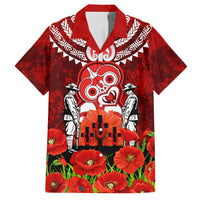 New Zealand ANZAC Waitangi Day Family Matching Summer Maxi Dress and Hawaiian Shirt Hei Tiki and Soldier LT03 Dad's Shirt - Short Sleeve Red - Polynesian Pride