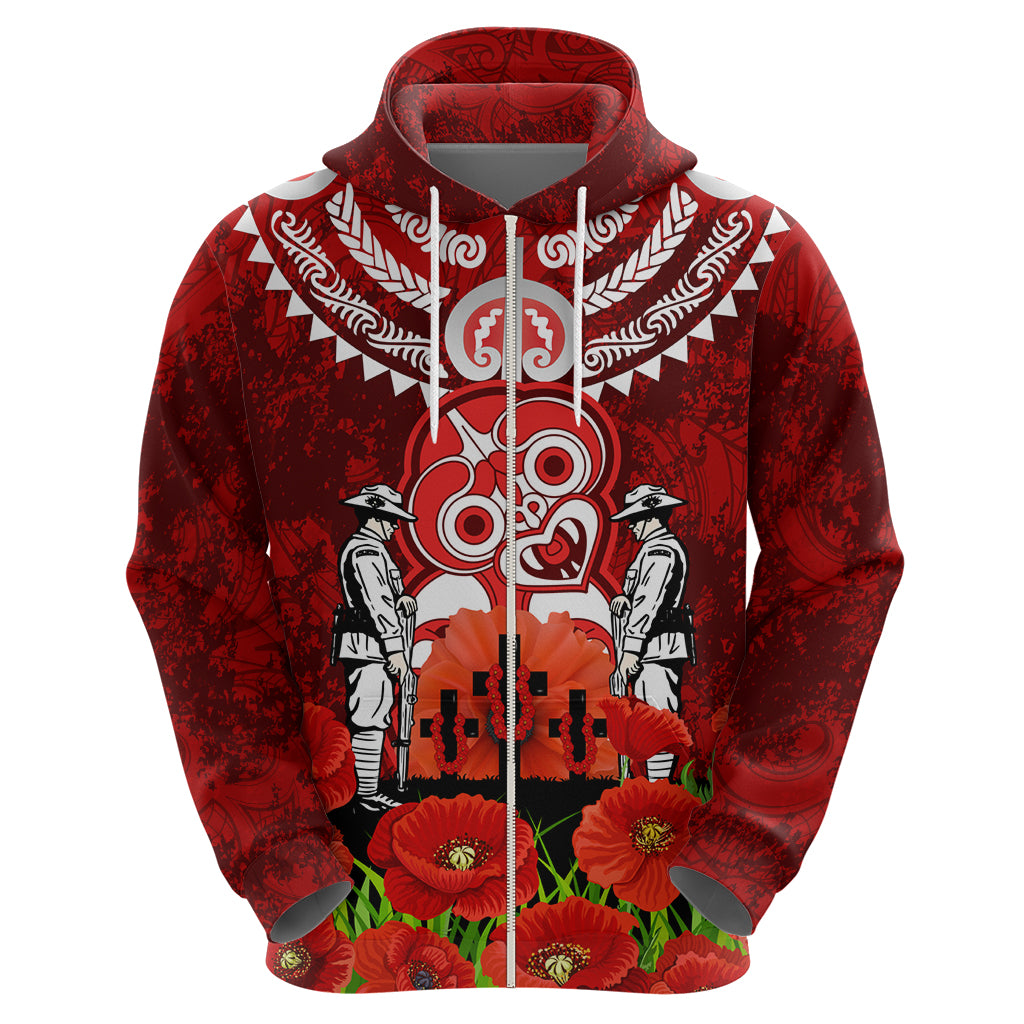 New Zealand ANZAC Waitangi Day Hoodie Hei Tiki and Soldier LT03 - Polynesian Pride