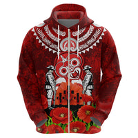 New Zealand ANZAC Waitangi Day Hoodie Hei Tiki and Soldier LT03 - Polynesian Pride