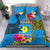 Palau Independence Day Bedding Set 1st October 30th Anniversary Polynesian Jungle Flower