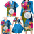 Palau Independence Day Family Matching Long Sleeve Bodycon Dress and Hawaiian Shirt 1st October 30th Anniversary Polynesian Jungle Flower