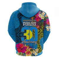 Palau Independence Day Hoodie 1st October 30th Anniversary Polynesian Jungle Flower
