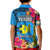 Palau Independence Day Kid Polo Shirt 1st October 30th Anniversary Polynesian Jungle Flower