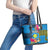 Palau Independence Day Leather Tote Bag 1st October 30th Anniversary Polynesian Jungle Flower