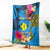 Personalised Palau Independence Day Blanket 1st October 30th Anniversary Polynesian Jungle Flower