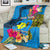 Personalised Palau Independence Day Blanket 1st October 30th Anniversary Polynesian Jungle Flower